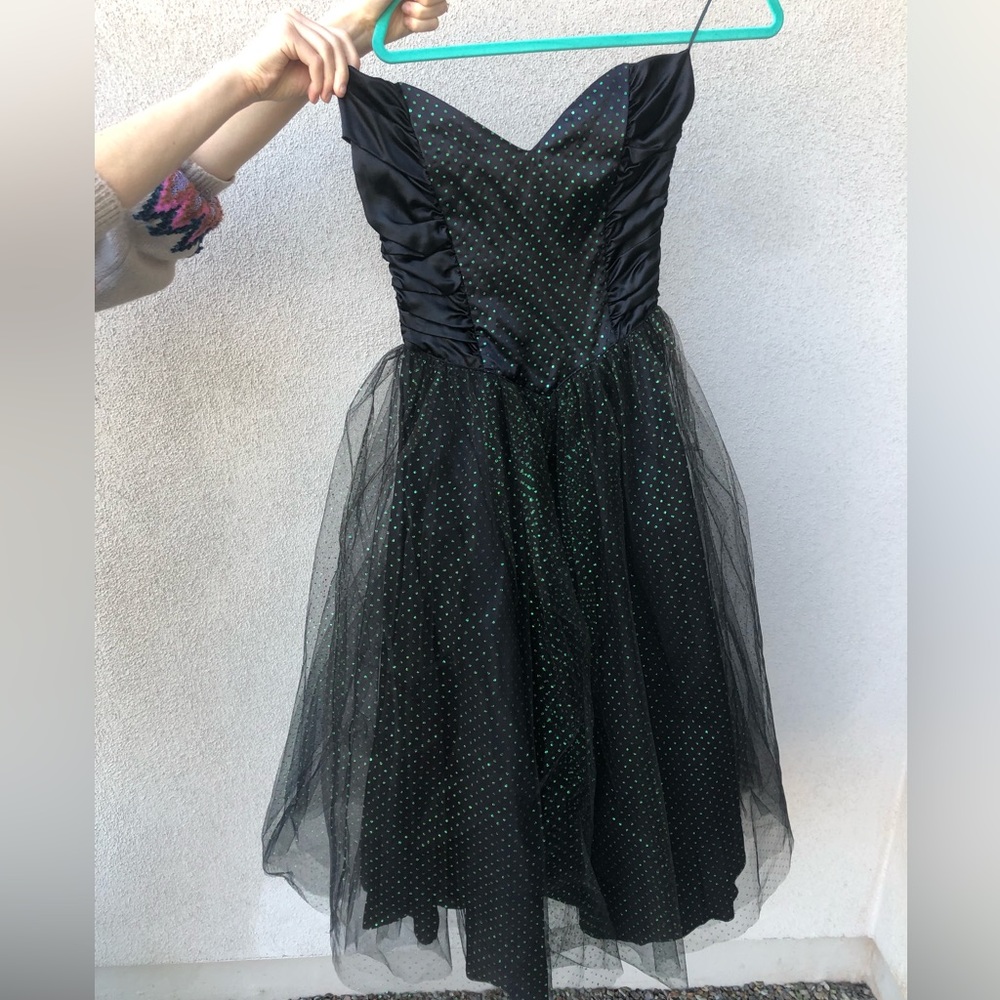 Vintage Gunne sax strapless black tulle prom tulle dress sparkly - Picture 9 of 12